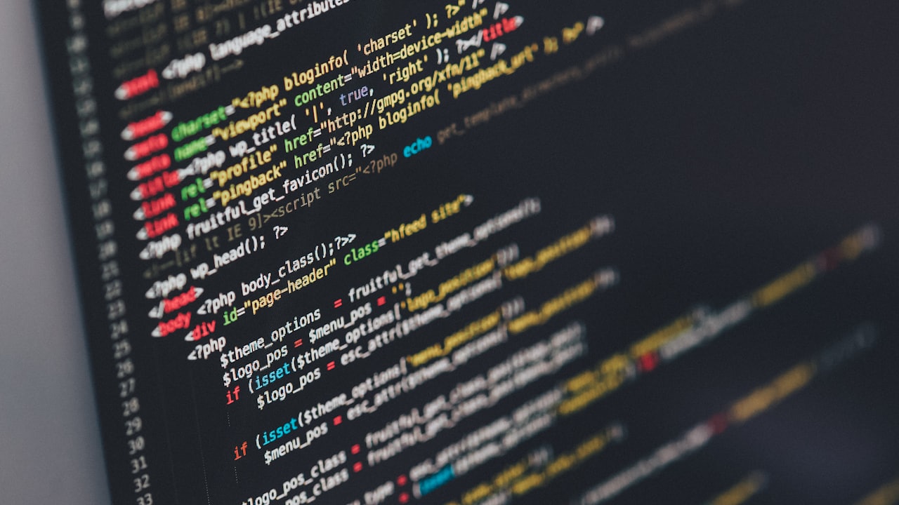 Source code on a computer screen